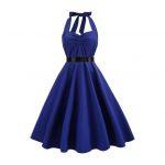 Naiste &otilde;htukleit, kaelus A-kujuline, suur &otilde;lavarrukas, varrukateta kiik, seljata n&ouml;&ouml;riga p&auml;itsed, &uuml;hev&auml;rvilised, retro S must