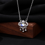 Ping An Ruyi Lukk S999 Sterling H&otilde;be Ping An Lock Kaelakee Naiste Uus Hiina Kerge Luksus Niche Kuukivist rangluu kett kuld