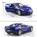 5-tolline metallist autosimulatsioon, peen survevalu ja m&auml;nguasjas&otilde;iduk Chevrolet Corvette C7 Grand Sport RMZ city 1:36 sulamist mudelikingitused lastele