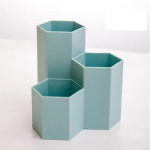 Pintslite hoiukarp Pliiatsihoidja Suure mahutavusega K&auml;rgstruktuuriga Kaldas sisestus Lauakorraldaja Plastik 3 vaheseinaga Kosmeetika Meik Naelad beež