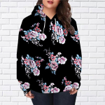 S&uuml;gis Uus 3D Prinditud Digitaalne Hiina Kelluka &Otilde;ie Tr&uuml;kiga Kapuutsiga Pusa Naiste Pesapalli Vorm XS must