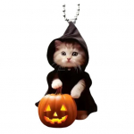 2D kassi auto rippuv kaunistus Halloweeni festivali auto tahavaatepeegel k&otilde;rvitsa v&otilde;lur kassipoeg loom akr&uuml;&uuml;list rippuv ornament ripats A