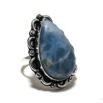 Angelite Stone Gemstone Handmade 925 Sterling Silver Jewelry Ring Size 10 i6n93