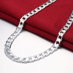 925 Sterling h&otilde;bedane meeste kaelakee 20/24 tolli klassikaline 8 mm kett Luksuslik ehted pulma j&otilde;ulukingitus 50cm 20inches