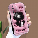 Armas koomiksimustriga kreemjas tekstuuriga korpus Lainelise servaga pehme silikoonkaanega telefoni&uuml;mbris Huawei Honor Infinix Tecno iPhone'i jaoks Huawei Mate 30 must