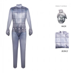 T&auml;iskasvanute Hiina terrakotaarmee cosplay terrekota s&otilde;dalaste kost&uuml;&uuml;m, pikkade varrukatega kombinesoon maskiga meestele naistele karneval Halloween 3XL