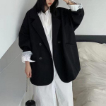 Kevad Suvi S&uuml;gis Stiilne Bleiseri &Uuml;likonna Jakk Naistele Korea Briti Bleiserid &Uuml;likonnad Naiste Elegantne Moodne Mantel M must
