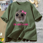 Ma olen lihtsalt t&uuml;druk kurb hamstri meem T-s&auml;rk Unisex Unisex Funny Rumalad T-s&auml;rgid Puuvillased l&uuml;hikeste varrukatega s&auml;rgid Unisex mood t&auml;navar&otilde;ivad L