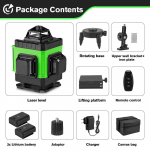 HGLINE 16 rida 4D 360&deg; rist lasertaseme v&otilde;imsusn&auml;idik horisontaalne vertikaalne nivelleerimismasin k&otilde;rge professionaalne lasertaseme t&ouml;&ouml;riist 2xBattery-EU Plug