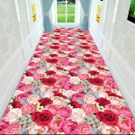 3D stereoskoopiline lille- ja rohukoridor pikk vaip kerge luksus esiku vaip libisemiskindel jooksvaip pastoraalne tee trepimatt W80*H200CM