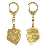 Bulldog, English Bulldog, British Bulldog I - Gilded key ring with dog in gift box, handbag decoration, luxury accessory by Art-Dog brand