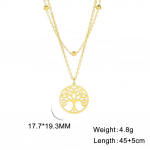Tree of Life kaelakee roostevabast terasest kullav&auml;rvi Talisman Amulet Choker kett kaelakeed Vintage Ehted naistele-V25