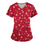 Naiste moeprindiga l&uuml;hikeste varrukatega V-kaelusmustriga topsid Taskuga t&ouml;&ouml; T-s&auml;rgid M