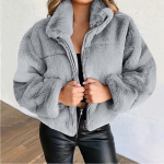 Daamide &uuml;hev&auml;rviline mood vabaaja j&auml;nese imitatsiooniga kardigan plush soe mantel S