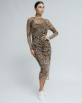 Pikk tihe kleit Samsara 6402 36 leopardimustriline 36