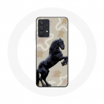 Coque Maniacase pour Samsung Galaxy A32 4G Frison Noir Race de cheval