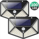 NANWAD-2 pack solaire lamp, 100 led de &eacute;clairage D&eacute;tecteur de Mouvement Lumi&egrave;re murale