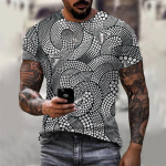 3D prinditud ussimustriga T-s&auml;rk Mood vabaaja trendikas ja lahe meeste naiste hiphop l&uuml;hikeste varrukatega T-s&auml;rk S