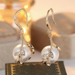 Vintage kullav&auml;rvi lehest tsirkoonist p&auml;rli imitatsioonist pikad k&otilde;rvar&otilde;ngad naistele pulmapeo ehted kingitused kuld