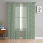 Salvei v&auml;rvi pika laine joonega l&auml;bipaistvad kardinad magamistoas elutoa kaunistamiseks Akende kardinad K&ouml;&ouml;k T&uuml;ll Voile Organza kardinad W135 x H115cm x1&Rod Pocket