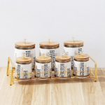 Bambusest kaanega s&auml;ilituspurk Keraamiline &otilde;hukindel purk K&ouml;&ouml;gitarvikud S&auml;ilituspaak Korraldaja Toidu s&auml;ilituskonteinerid V&uuml;rtspurgid Tee Caddy must