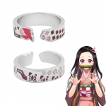 Anime Demon Slayer S&otilde;rmus Kimetsu No Yaiba Kamado Tanjirou Inspireeritud Reguleeritav S&otilde;rmus F&auml;nnidele Cosplay Rekvisiidid Ehted Kingitus nagu n&auml;idatud v&auml;rv