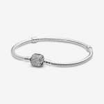 Pandora 590723-17 Sterling h&otilde;bedane signatuurkinnitusega k&auml;ev&otilde;ru