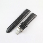 23 mm COUTURIER seeria T035439A T035617A T035439.617 Ehtsast nahast kumer ots Kellarihma k&auml;ev&otilde;ru + h&otilde;bedane liblikpandla T035 jaoks 23MM must