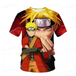 Suvine Naruto T-s&auml;rk Laste t&auml;navar&otilde;ivad &Uuml;markaelusega l&uuml;hikeste varrukatega 3D top Naljakas multikas meeste Kakashi 160CM