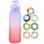 1000 ml &otilde;huveepudel Tritan 7 maitsekaunaga puuviljal&otilde;hnaga veepudel 0% suhkruga veetass, mis sobib v&auml;lispordiks