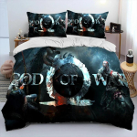 M&auml;ng God of War Kratos Voodipesukomplekt Tekikott Voodikomplekt Tekikate Padjap&uuml;&uuml;r Tekk Kuninga- ja Kuninganna suuruses Poiste ja T&auml;iskasvanute Voodipesukomplekt EU Single 135x200cm