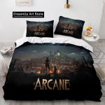 Arcane Anime M&auml;ng Jinx Voodipesukomplekt Armas Tekikott Voodikate Padjap&uuml;&uuml;riga &Uuml;hekohaline Kahepoolne Queen King Suurus Poisid T&auml;iskasvanud Kodu EU Single 90x200cm
