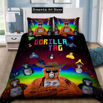 Multikas Uudsus Lahe Gorillam&auml;ngu Silt Tekikate Padjap&uuml;&uuml;r Voodipesukomplekt T&auml;iskasvanud Poiss T&uuml;druk Magamistoa Kaunistus Laste Kingitus &Uuml;ksik EU Single 90x200cm