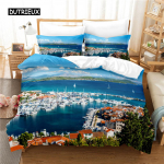 Kaunis Mere&auml;&auml;rne Voodipesukomplekt Tekikoti Komplekt 3D Voodipesu Digitaalne Tr&uuml;kk Voodipesu Kuninganna Suurusega Voodipesukomplekt Moodne Disain EU single(135x200cm)