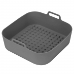 Square Air Fryer Liner Mittenakkuv silikoonkorv Korduvkasutatav &otilde;hufrit&uuml;&uuml;ri tarvikud Silikoonmaterjal 3 v&auml;rvi &otilde;hufrit&uuml;&uuml;ri jaoks hall