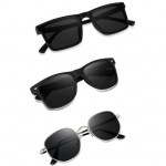 Sheomy Unisex Combo pakkumine 3 tooni prillidega ruudukujulised p&auml;ikeseprillid ristk&uuml;lik retro vintage kitsad naised::Mehed, 3IN1-0070