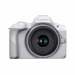 Canon EOS R50 peeglita kaamera + RF-S 18-45mm F4.5-6.3 IS STM suumobjektiiv valge