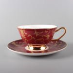 1 komplekt Vintage Bone portselanist teetasside komplekt, peen keraamiline lillemustriline kohvitass kuldse viimistlusega, s&ouml;&ouml;gi- ja lauakaunistusega 101-200ml