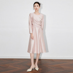 Elegantne Prantsuse drapeeringuga plisseeritud kleit: K&otilde;rgetasemeline l&auml;ikiv riietus bankettideks ja ametlikeks s&uuml;ndmusteks XXL roosa