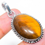 Tiger Eye Handmade 925 Sterling Silver Jewelry Pendant 1.89 o7g98