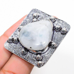 Rainbow Moonstone Handmade 925 Sterling Silver Jewelry Ring Size 9 d2d17