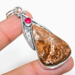 Lemon Chrysoprase, Rubillite 925 Sterling Silver Jewelry Pendant 2.56 j8o42