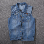 Puuvillased teksad Varrukateta jope vest Meeste teksap&uuml;kste vest 7XL