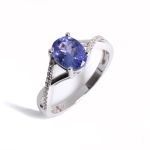 Naturaalne 1,9 ct sinine tansiit S&otilde;rmused ovaalne 6*8mm sisemustega kvaliteetsed kalliskivid 925 sterling h&otilde;be peen ehted naistele emale kena kingitus US RING SIZE:10#