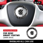 S&uuml;sinikkiust Kleebis Smart 451 Fortwo 2008-2015 Tarvikud Rooliratta Embleemi M&auml;rgi Kate Dekoratsioon Auto Stiil must