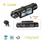 4-kanaliline k&otilde;rglahutusega 1080P s&otilde;idusalvesti valikulise WIFI mobiilse &uuml;henduvusega, GPS positsioneerimise, 24-tunnise parkimisseirega 4 Lens+WIFI+GPS+24H+64G must