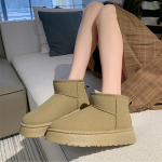 Luksuslikud Talvised Naiste L&uuml;hikesed Pl&uuml;&uuml;sist Soojad Lumesaapad Vabaaja Jalan&otilde;ud Uued Suede Karusnahast Chelsea Pahkluusaapad Madalad Platvormiga Naiste Jalan&otilde;ud 36 vaarika