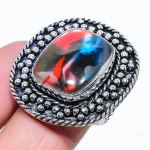 Dicorich Glass Handmade 925 Sterling Silver Jewelry Ring Size 9 i2p60