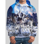 L&otilde;vi 3D-prindiga meeste kapuuts vabaaja s&uuml;gistalvine loom hunt pullover kapuutsiga pikkade varrukatega mood trend Spordir&otilde;ivad dressipluus S