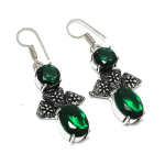 Natural Chrome Diopside Gemstone 925 Sterling Silver Jewelry Earring 2.01 f6v86